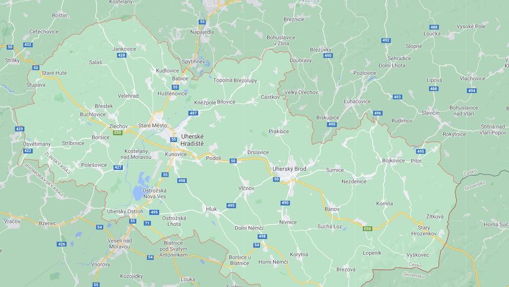 Zlínský kraj - okres Uherské Hradiště