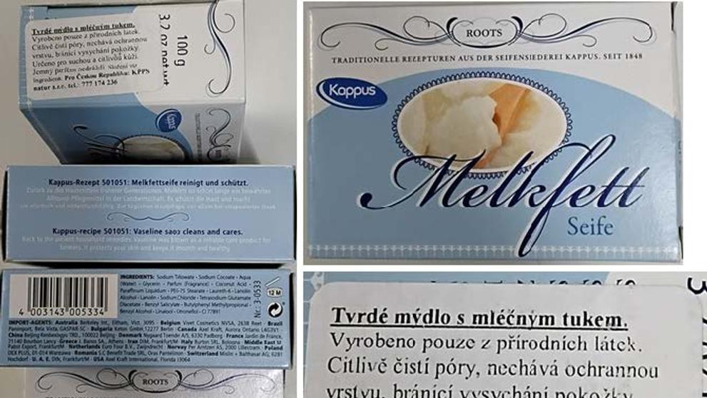 Kappus, Vaseline soap savon, Melkfett Seife, Tvrdé mýdlo s mléčným tukem