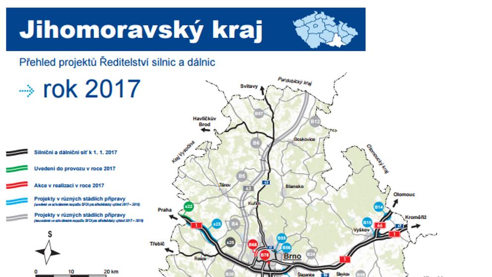 Výstavba silnic - Jihomoravský kraj
