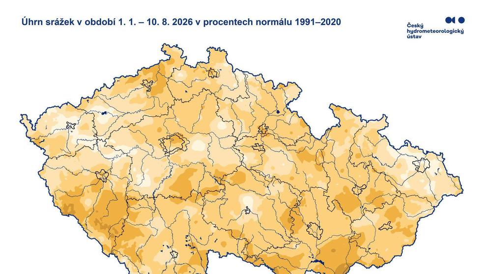 Srážková mapa Česka