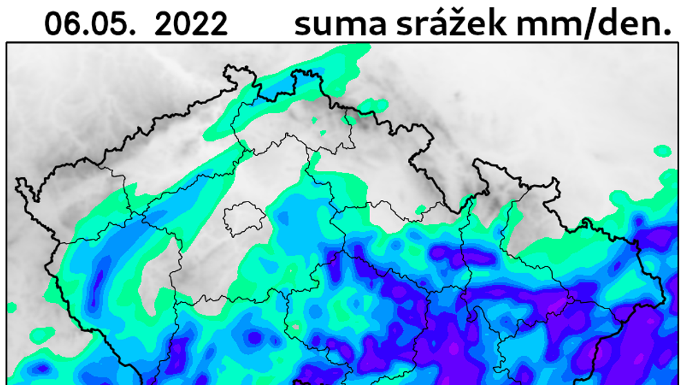 Mapy srážek - pátek