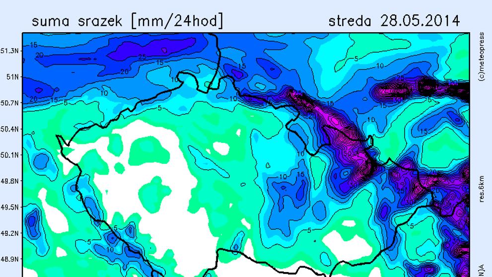Srážky - středa 28. 5.