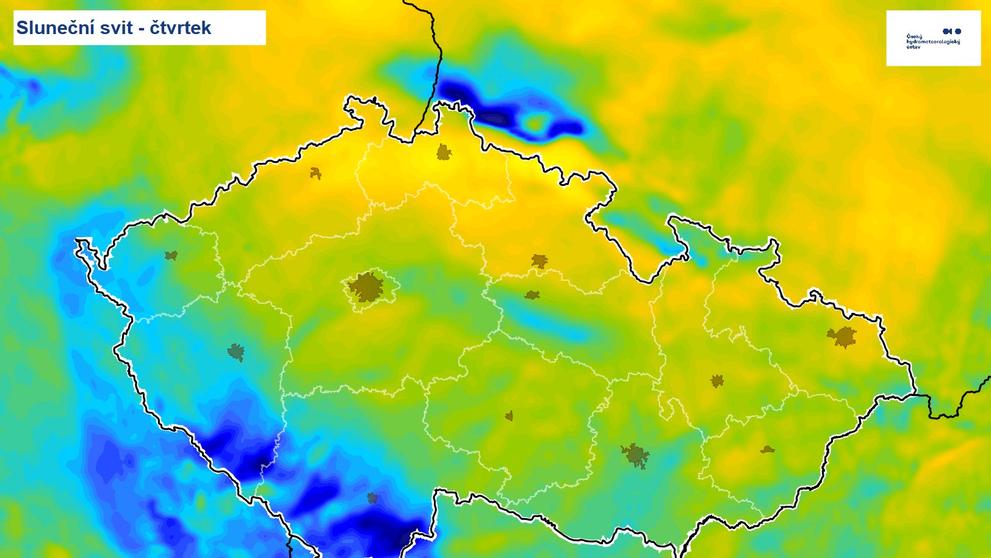 Sluneční svit 17. dubna 2025