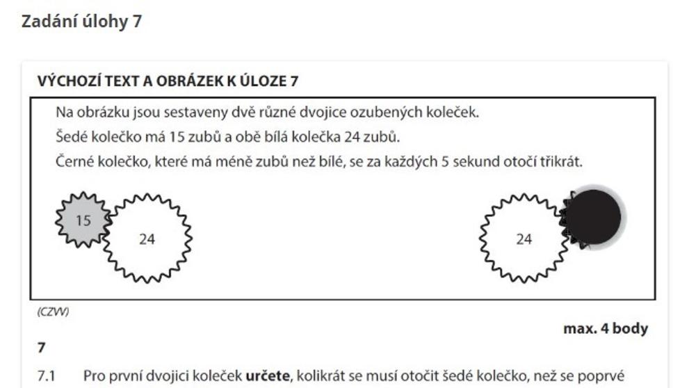 Zadání a řešení testu z matematiky - přijímačky - 1