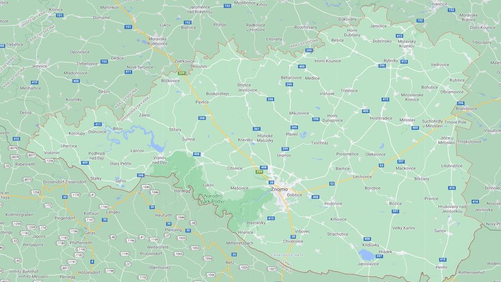 Jihomoravský kraj - okres Znojmo