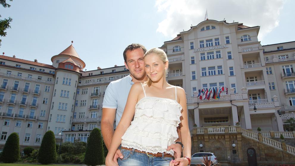 Zora Kepková a Miroslav Hejda v hotelu Imperial v Karlových Varech