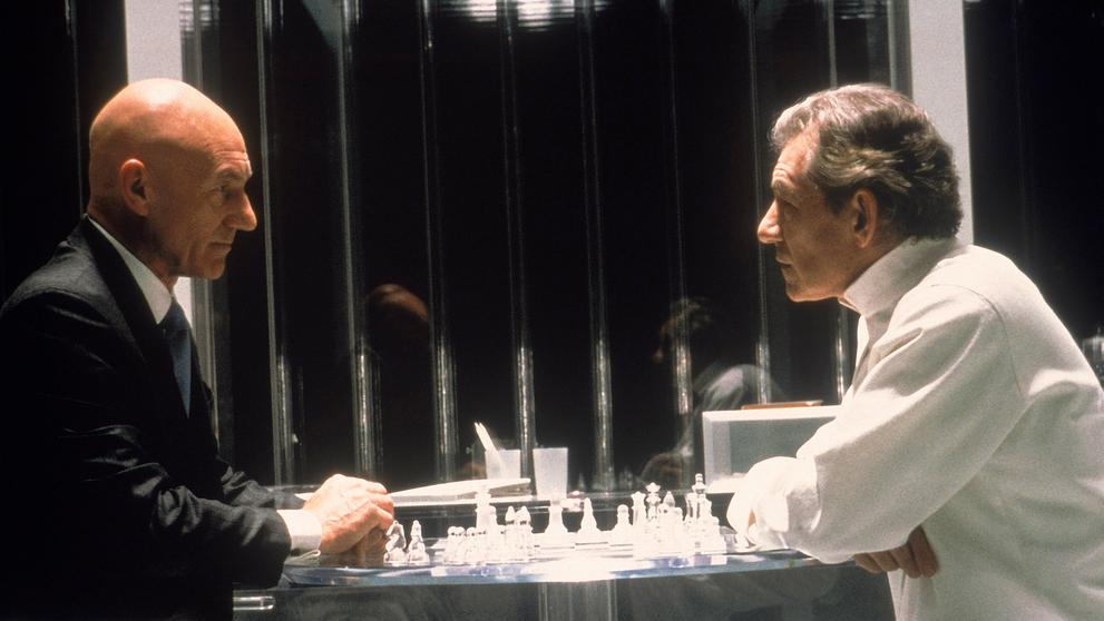 Patrick Stewart a Ian McKellen ve filmu X-Men, 2000