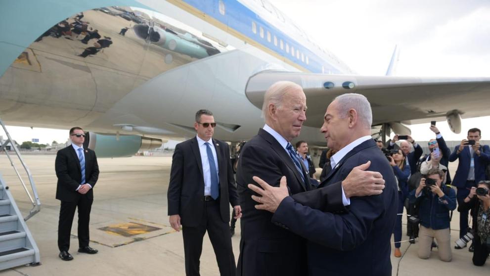 Joe Biden a Benjamin Netanyahu, 18. 10. 2023