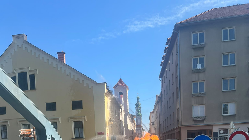 Požár v Českých Budějovicích