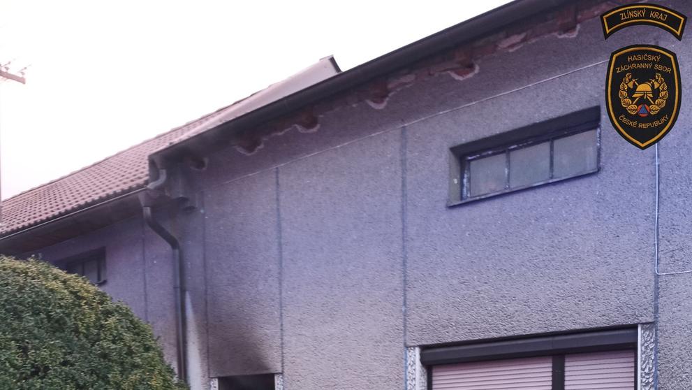 Požár domu na Kroměřížsku