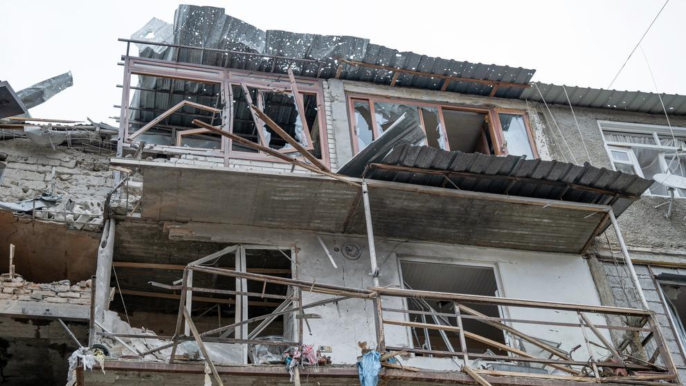 Následky odstřelování města Stepanakertu, 19. 9. 2023