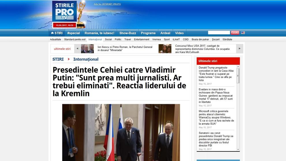 Světová média: Zeman žertoval s Putinem o likvidaci novinářů - 5