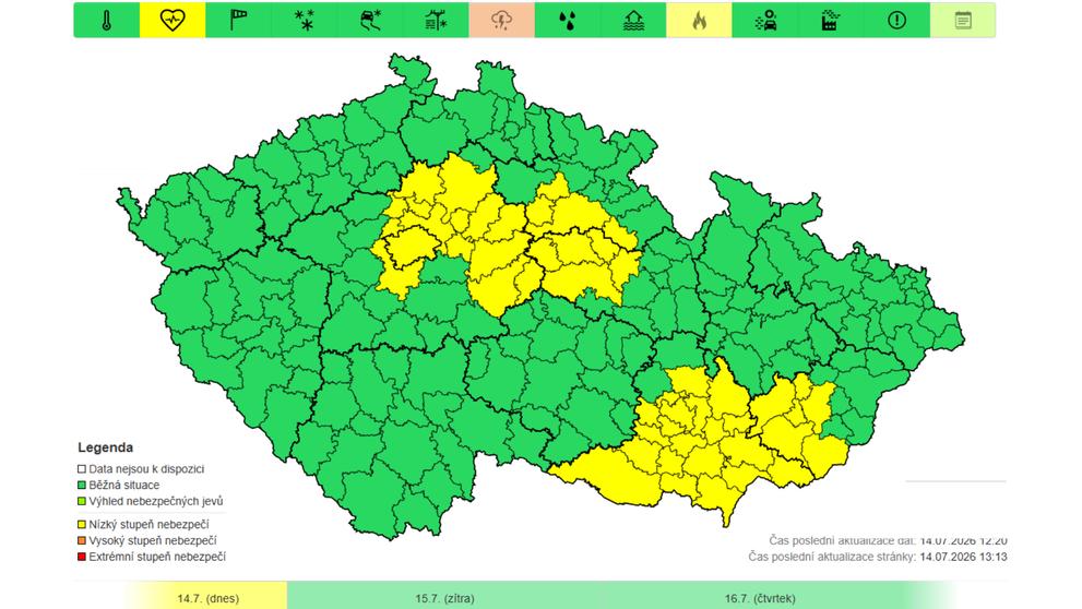 Výstraha ČHMÚ – Silná zátěž teplem