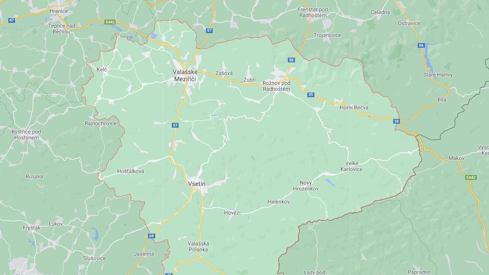 Zlínský kraj - okres Vsetín
