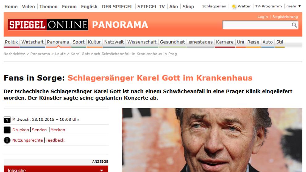 Karel Gott ve Spiegelu