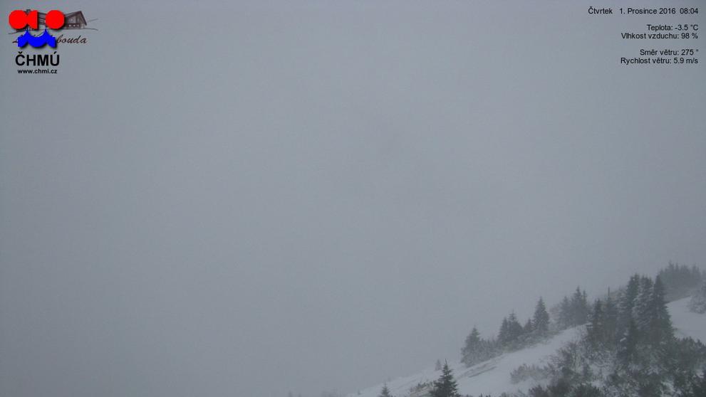 Sněžení 30.11. 2016 - Labská bouda