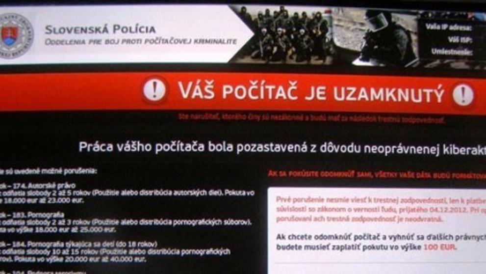Vir: Zablokování počítače policií - 2