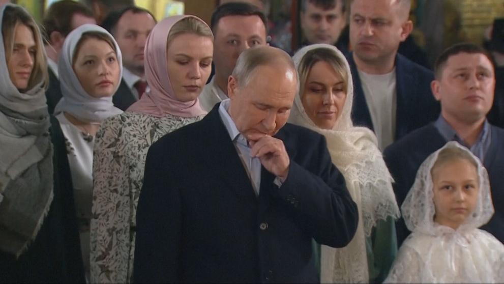 Vladimir Putin na bohoslužbě
