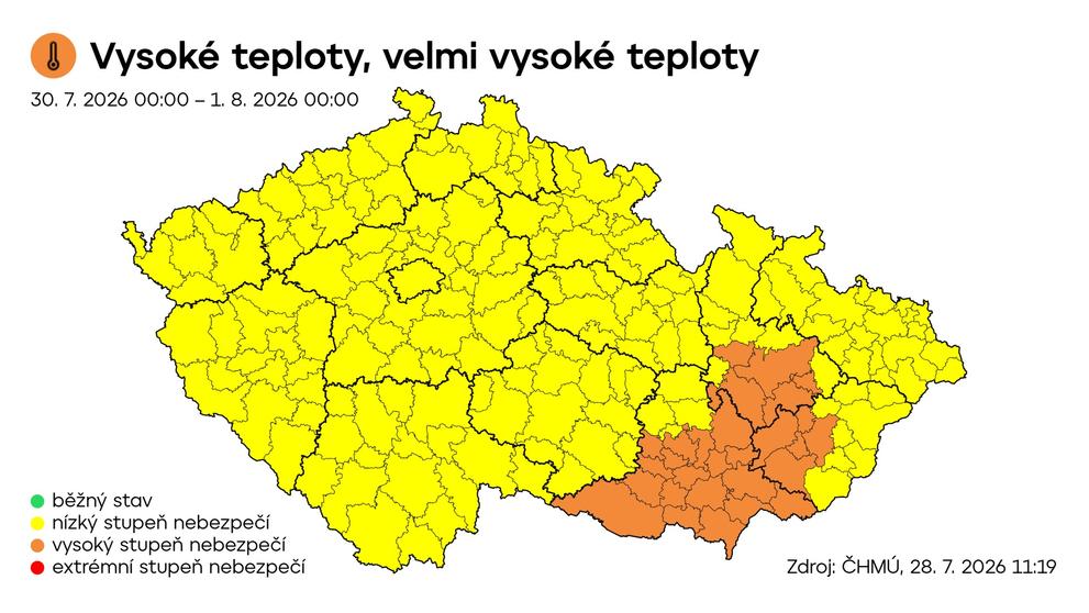 Výstraha před velmi vysokými teplotami