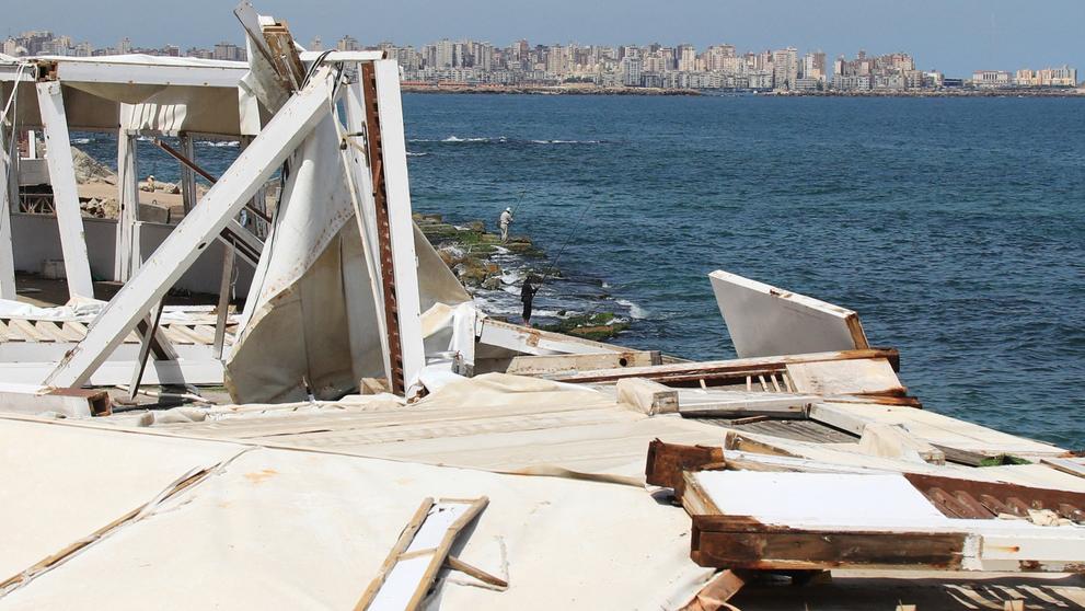 Následky extrémních bouřek v egyptské Alexandrii