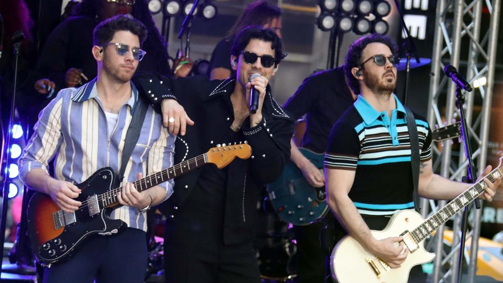 Bratři Nick, Joe a Kevin Jonas, 12. 5. 2023 koncert Jonas Brothers