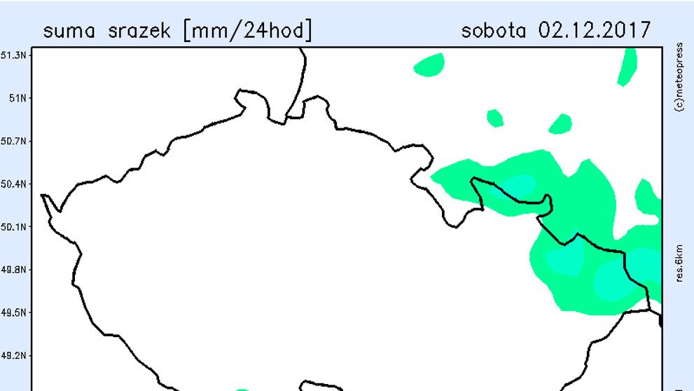 Mapy sněhu - sobota
