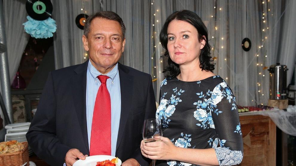 Jiří Paroubek s přítelkyní na oslavě 73. narozenin Františka Janečka - 1