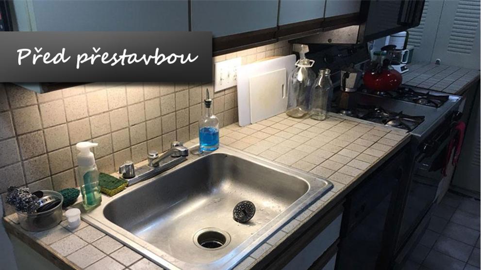 Renovace kuchyně - před a po