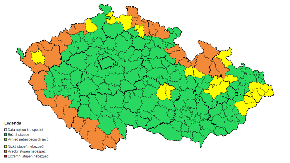 Výstraha před sněhem - úterý