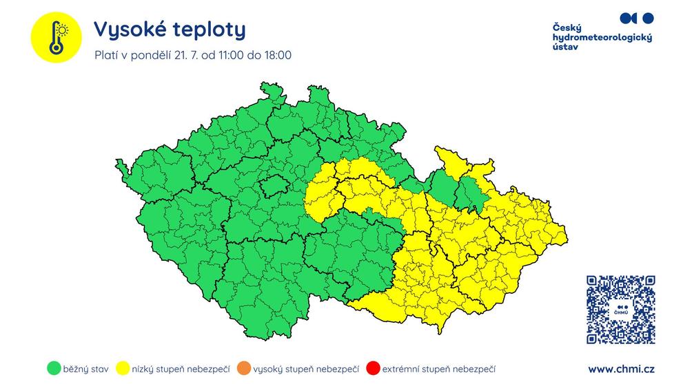 Výstraha před vysokými teplotami