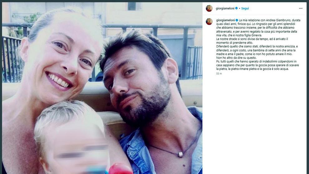 Italská premiérka Giorgia Meloni s partnerem a dcerou