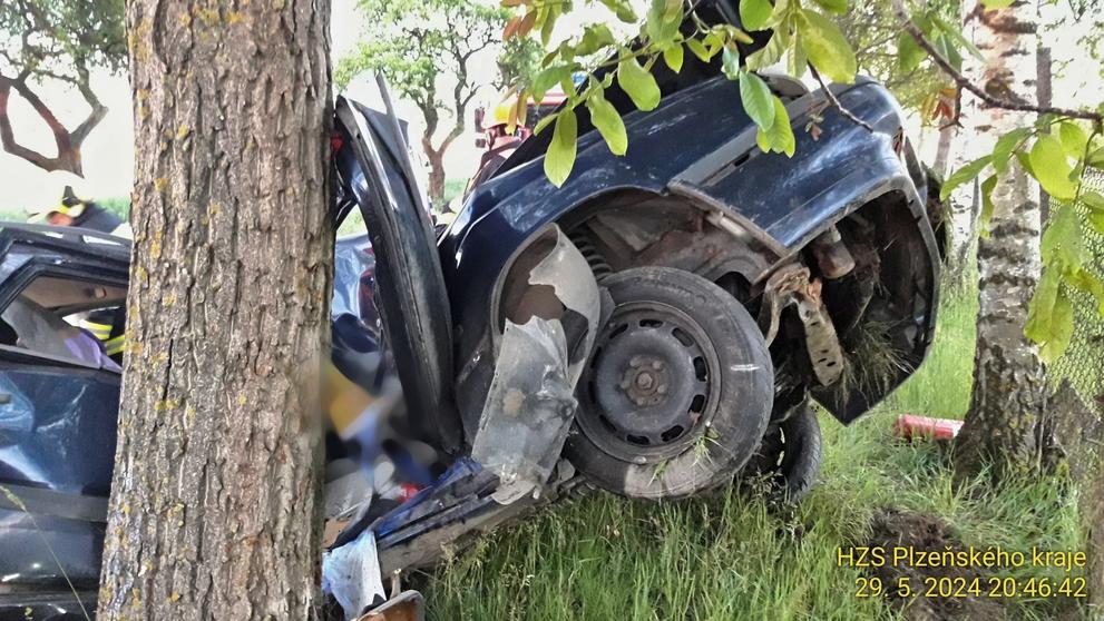 Nehoda osobního auta na Plzeňsku