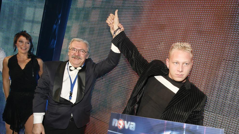 Milan Slepička a David Šín, finále reality show Big Brother, 18. 12. 2005