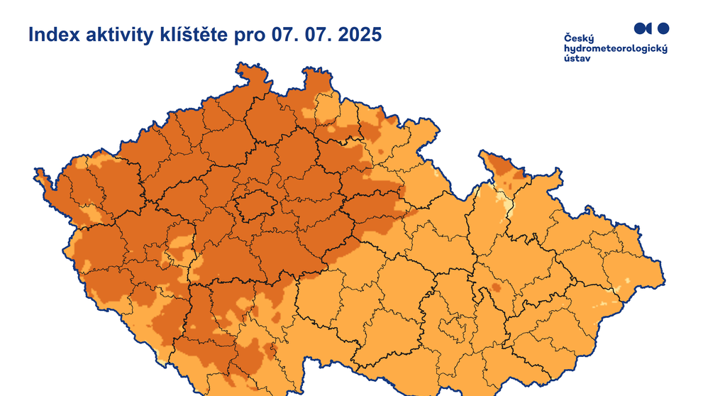 Index aktivity klíštěte 7.7. 2025