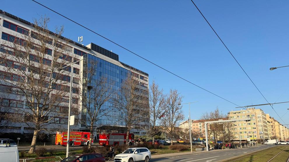 Evakuace budovy ministerstva životního prostředí