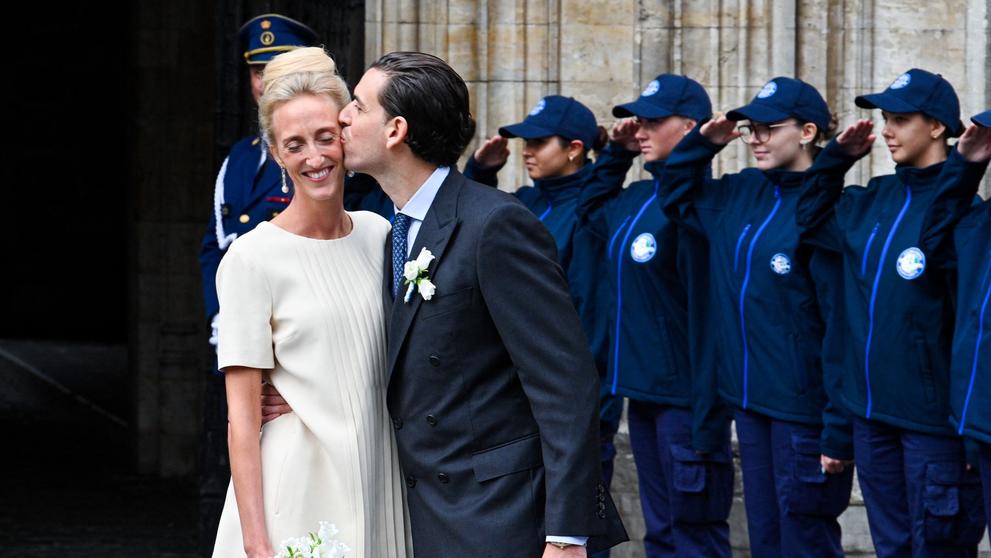 Belgická princezna Maria Laura a William Isvy na své svatbě, 10. 9. 2022