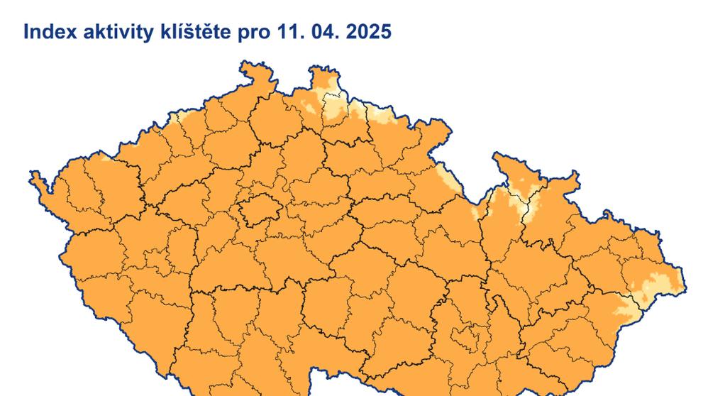 Index aktivity klíštěte, 11. 4. 2025
