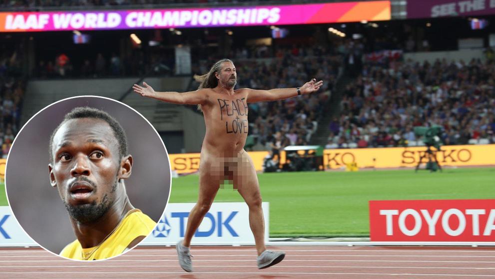 Usain Bolt a nahý fanoušek