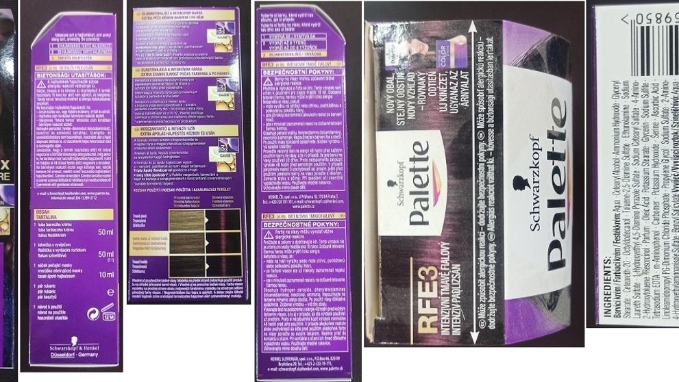 Schwarzkopf, Palette, INTENSIVE COLOR CREME, LONG-LASTING INTENSITY, RFE3 INTENZIVNÍ TMAVĚ FIALOVÝ 4-89, 3x CARE