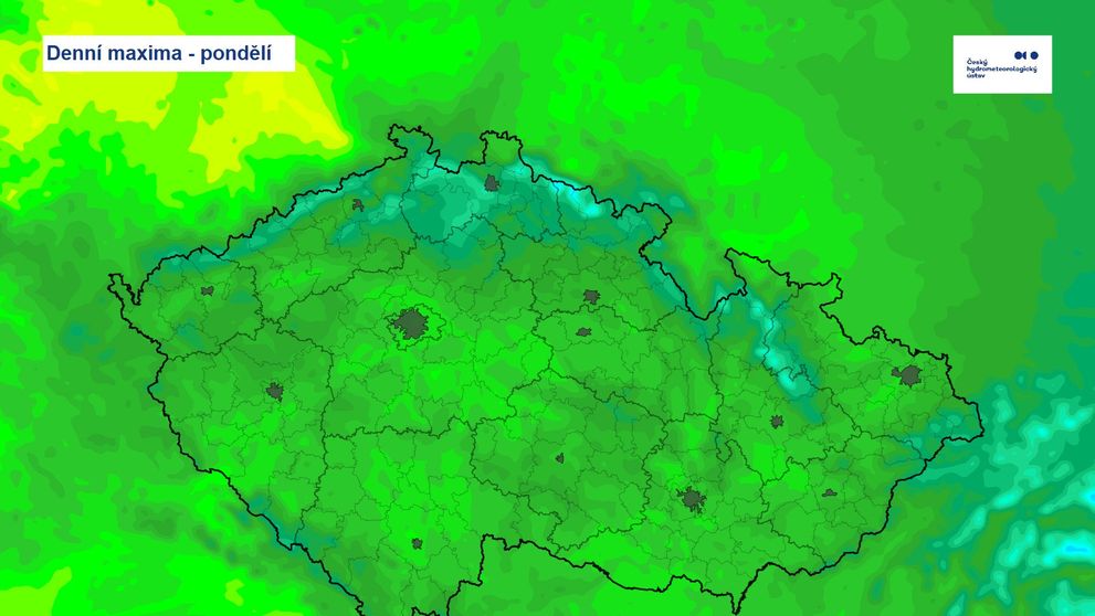 Denní maxima - pondělí