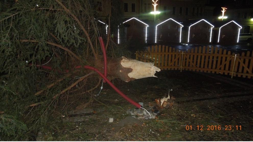 V České Lípě spadl vánoční strom - 2