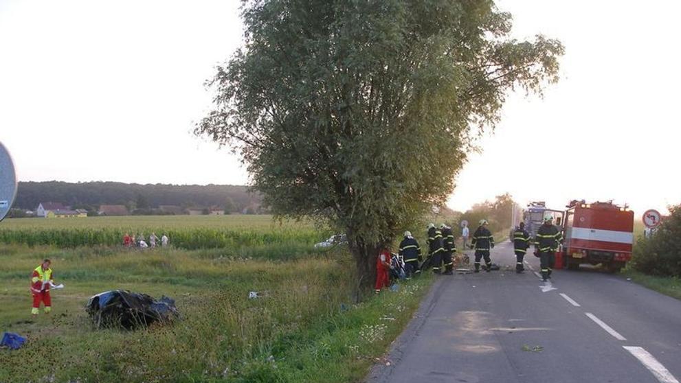 Auto se po nárazu do stromu rozpůlilo-3