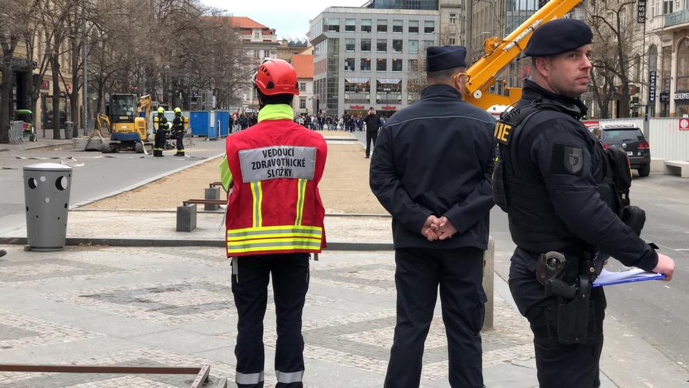 Únik plynu na Václavském náměstí