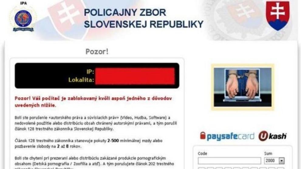 Vir: Zablokování počítače policií - 1