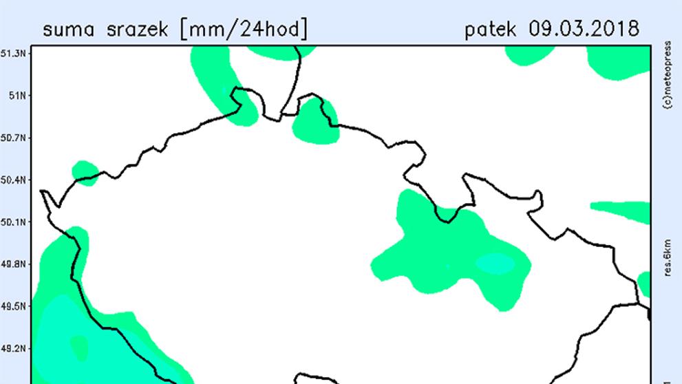 Mapy srážek - pátek