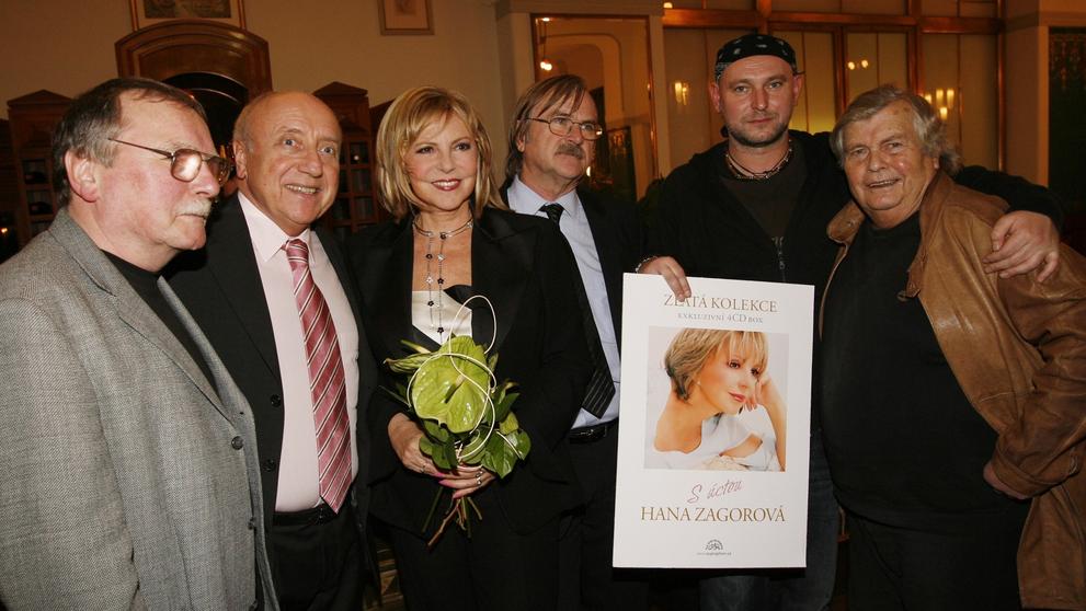 Zleva Eduard Krečmar, Felix Slováček, Hana Zagorová, Karel Vágner, Jakub Ludvík a Pavel Vrba
