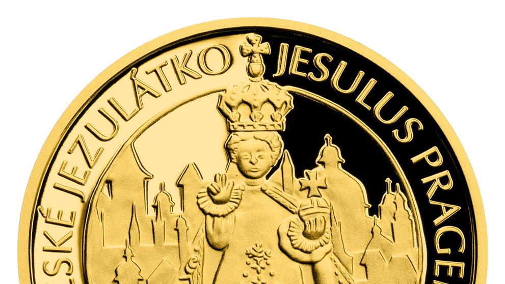 Pražské Jezulátko, které lidé z celého světa prosí o pomoc, uzdravení a mír, se stalo motivem zlatého dukátu České mincovny