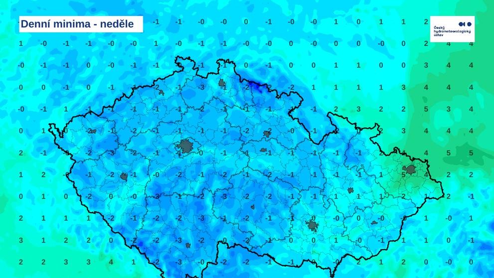 Denní minima 19. 10. 2025