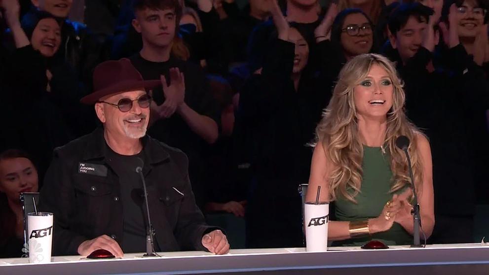 Howie Mandel a Heidi Klum v TV soutěži Amerika má talent, 28. 5. 2024