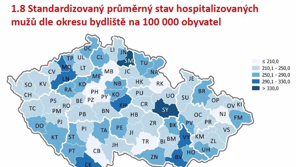 Hospitalizace v nemocnicích za rok 2017 - 5